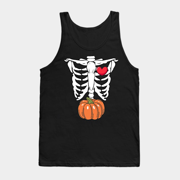 Expecting Pumpkin Halloween Pregnancy Announcement Tank Top by TheBestHumorApparel